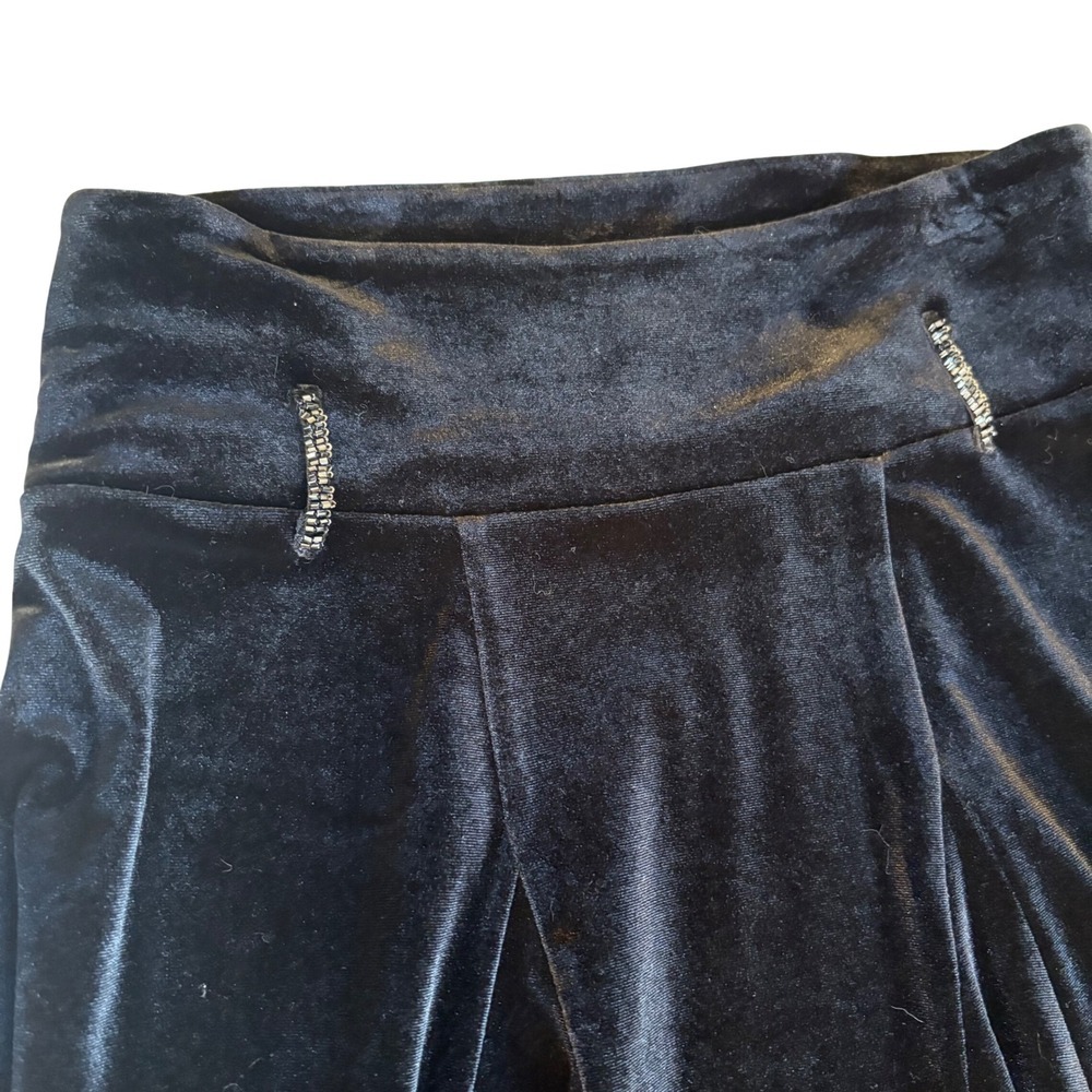 Vintage Limited Too Black Velvet Handkerchief Hem Skirt Girl 7 Y2K Beaded Accent - Picture 2 of 4